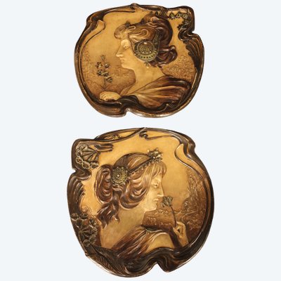 Piatti decorativi Art Nouveau di Alfons Mucha