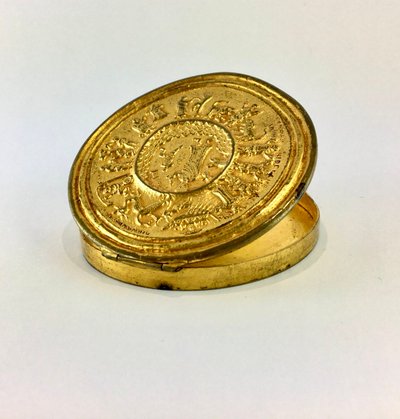 Line VAUTRIN , la Traversée du Désert, poudrier en bronze doré Circa 1950
