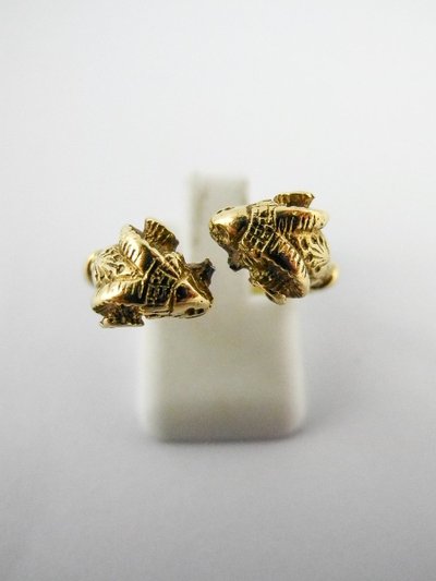 Antique Style Yellow Gold Ram Head Ring