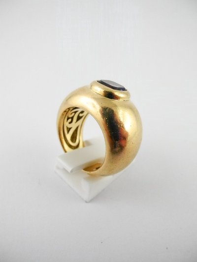 Bague Poiray Jonc Boule Iolite Sur Or Jaune