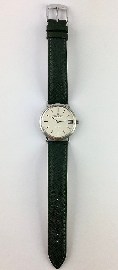 Universal Genève White Shadow Date Automatic 1970 Steel On Leather Watch