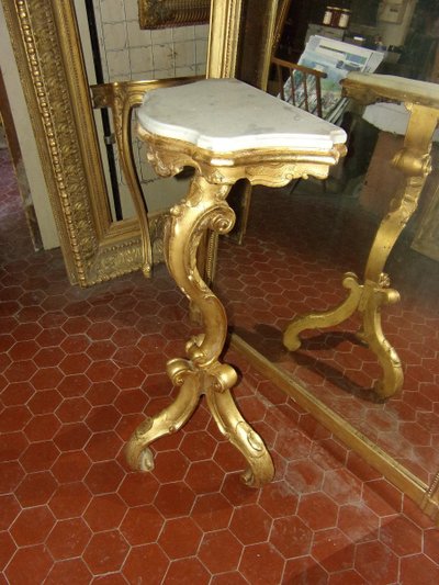 Console originale,  En Bois Doré, époque 19ème.