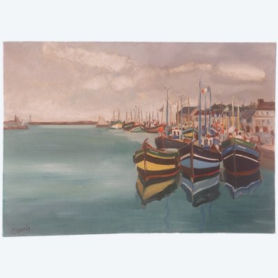 Paul José GOSSELIN - (1935 - 2025) - Saint Vaast La Hougue - Manche - Bretagne - Huile sur toile