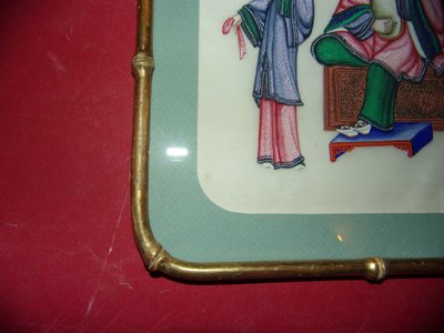 Junge Frau, die Pipa spielt, Zeichnung auf Reispapier, 19. Jahrhundert.