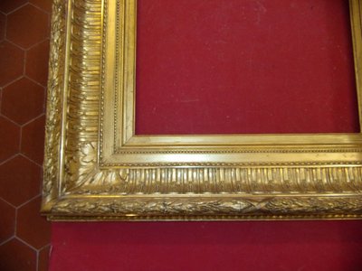19th century frame, in gilded wood.