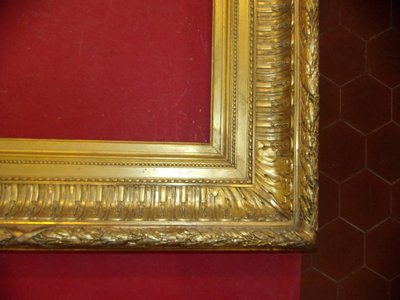 19th century frame, in gilded wood.
