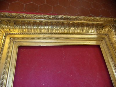 19th century frame, in gilded wood.