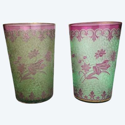 Saint Louis - Pair de verres en ouraline 