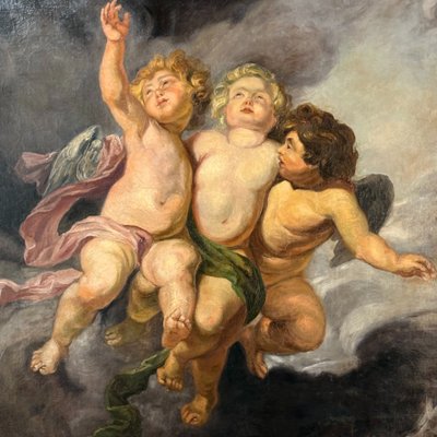 Grand tableau d'Angelots d'après Rubens