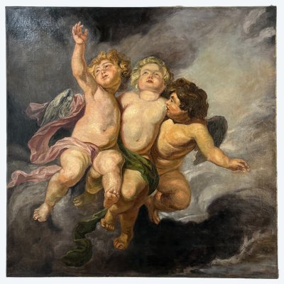 Grand tableau d'Angelots d'après Rubens