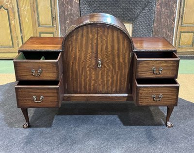 Credenza da bar inglese degli anni '30 in noce e mogano