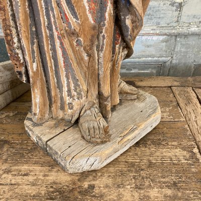 Saint en bois sculpté polychrome XVIII