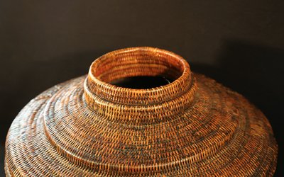 Grand panier couvert  XIXème siècle 