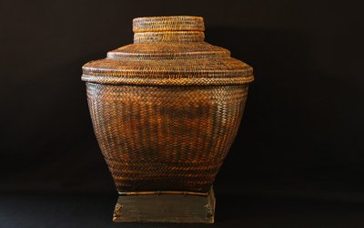 Grand panier couvert  XIXème siècle 