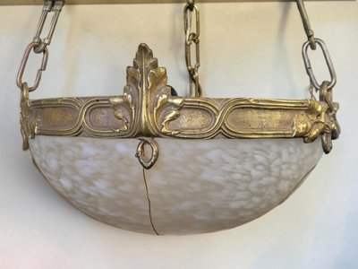 Art Deco Bronze Pendant Light