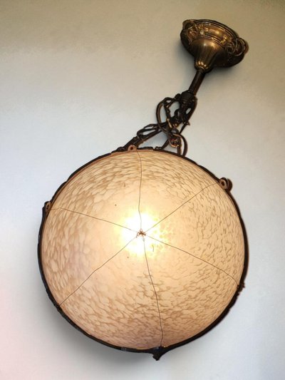 Art Deco Bronze Pendant Light