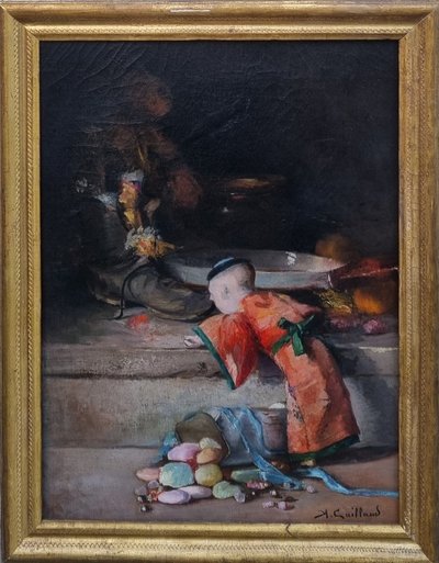 Alfred CAILLAUD - Les cadeaux de Noël près de la cheminée