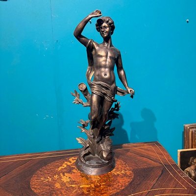 Antike Bronzeskulptur „Apollo“ von Moreau, Frankreich, 19. Jahrhundert. Höhe: 60 cm