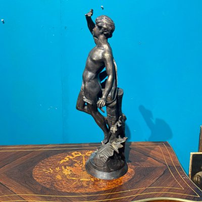 Antike Bronzeskulptur „Apollo“ von Moreau, Frankreich, 19. Jahrhundert. Höhe: 60 cm