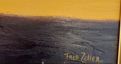 Fred ZELLER - (1912 - 2003) - La Chasse - huile sur panneau -