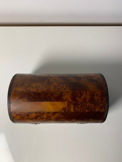 Thuya wood jewelry box – Rounded lid – 20th century handcrafted