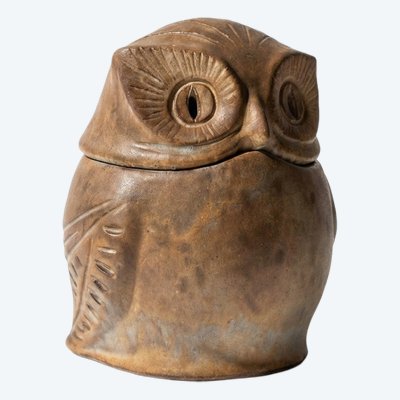 Keramische Eulenskulptur – signiert Agnès Escala – Frankreich, 1960er Jahre