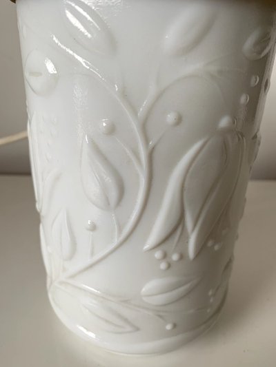Vintage lamp base in white opaline glass – 1950s/60s