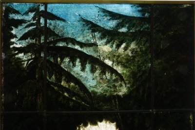 Vitrail - Vitraux - Paon clair-obscur