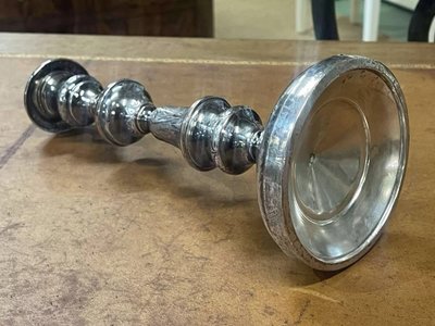 Silver-plated metal candlestick, early 20th century