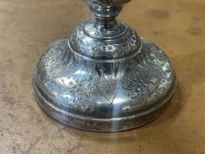 Silver-plated metal candlestick, early 20th century