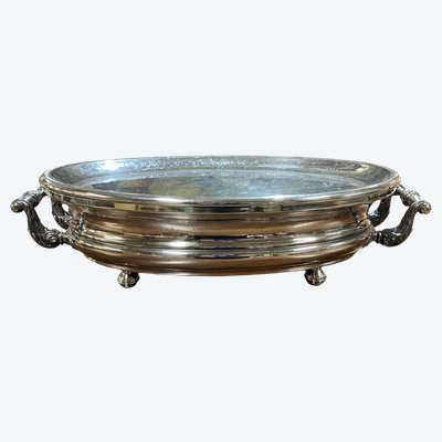 Silver-plated metal food warmer from the 1930s