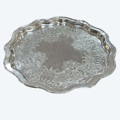 Silver metal tray