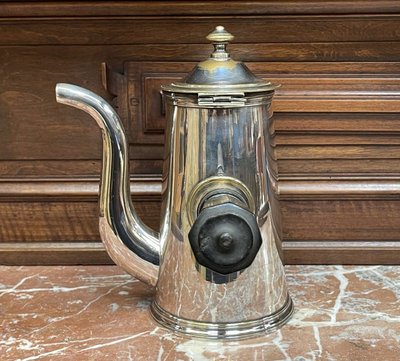 Late 19th century Napoleon III silver-plated chocolate pot