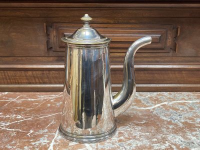 Late 19th century Napoleon III silver-plated chocolate pot