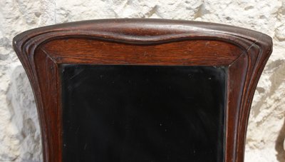 Miroir en chêne massif Art Nouveau vers 1900