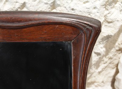Miroir en chêne massif Art Nouveau vers 1900