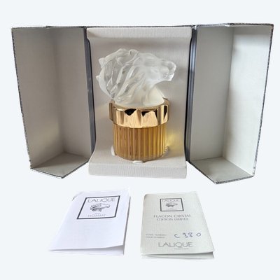 Lalique – “The Mascots” Perfume bottle in satin-finish crystal – Sculpted lion