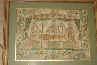 Sacra Sindone in tessuto ricamato, XVIII secolo.