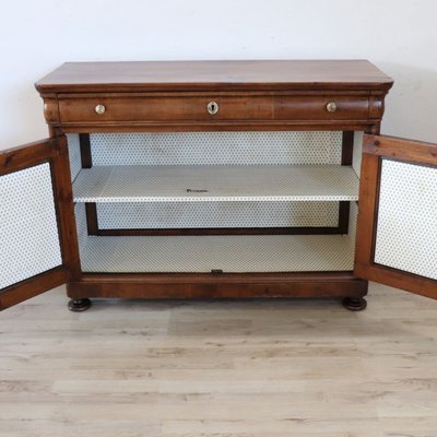 Credenza antica in noce, Italia, metà del XIX secolo, restaurata.