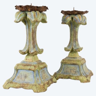 Paire de Chandeliers Italiens
