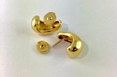 Boucles d'Oreilles Demi-Créoles Gouttes Constellations Diamants sur Or Jaune