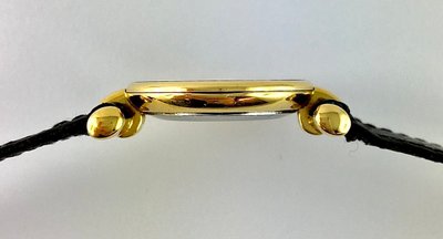 Montre de Dame Bucherer 2010 Plaquée Sur Cuir, Quartz, Ultra Plate
