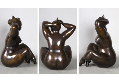 Marie SAKSIK, 36 cm, Bronze de 2012, Andréa, nue féminin, Fondeur : Blanchet / Landowski   