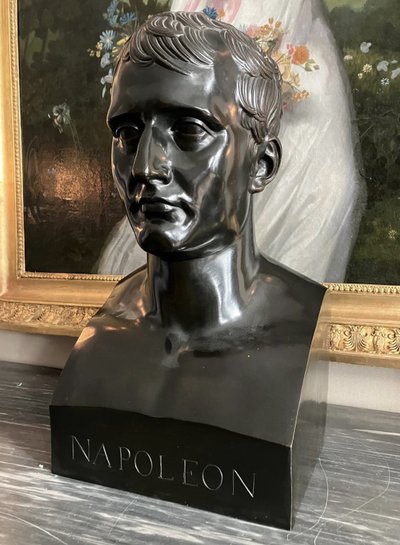 Cerchia di Denis Chaudet - Busto di Napoleone nelle vesti di Hermes - fusione in bronzo a cera persa del periodo Impero