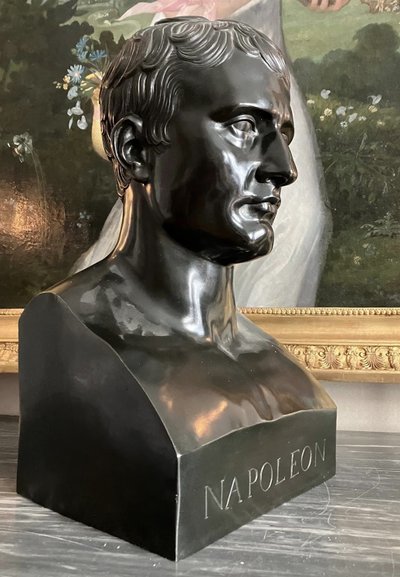 Cerchia di Denis Chaudet - Busto di Napoleone nelle vesti di Hermes - fusione in bronzo a cera persa del periodo Impero