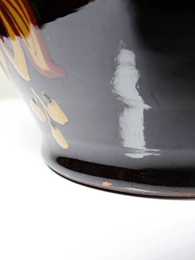 Grande vaso vintage in ceramica smaltata a mano ungherese MHV, risalente agli anni '60-'70.