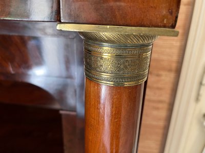 Secrétaire Empire en Acajou Flammé à Abattant – Dessus Marbre Noir – XIXe Siècle