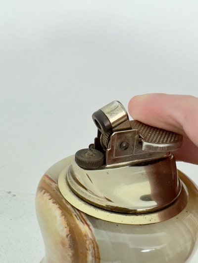 Briquet de table en onyx vert, Italie, années 1970