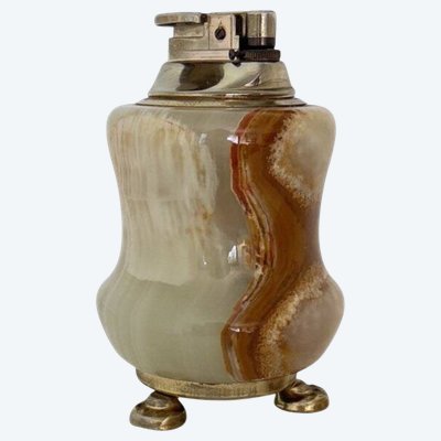 Briquet de table en onyx vert, Italie, années 1970
