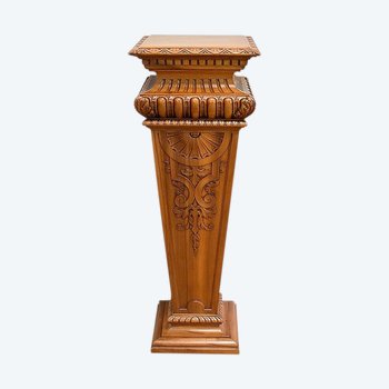 Important solid walnut sheath, neo-gothic style - late 19th century